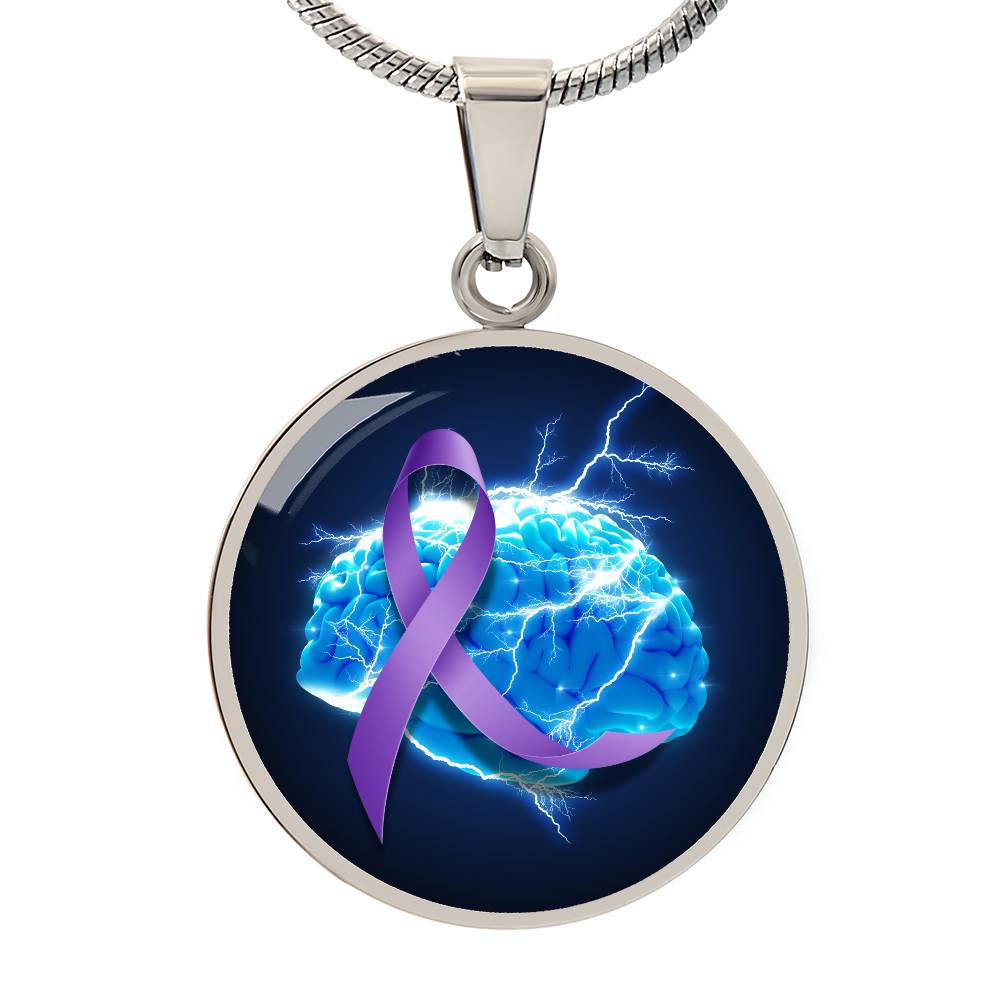 Purple Ribbon Brain Necklace