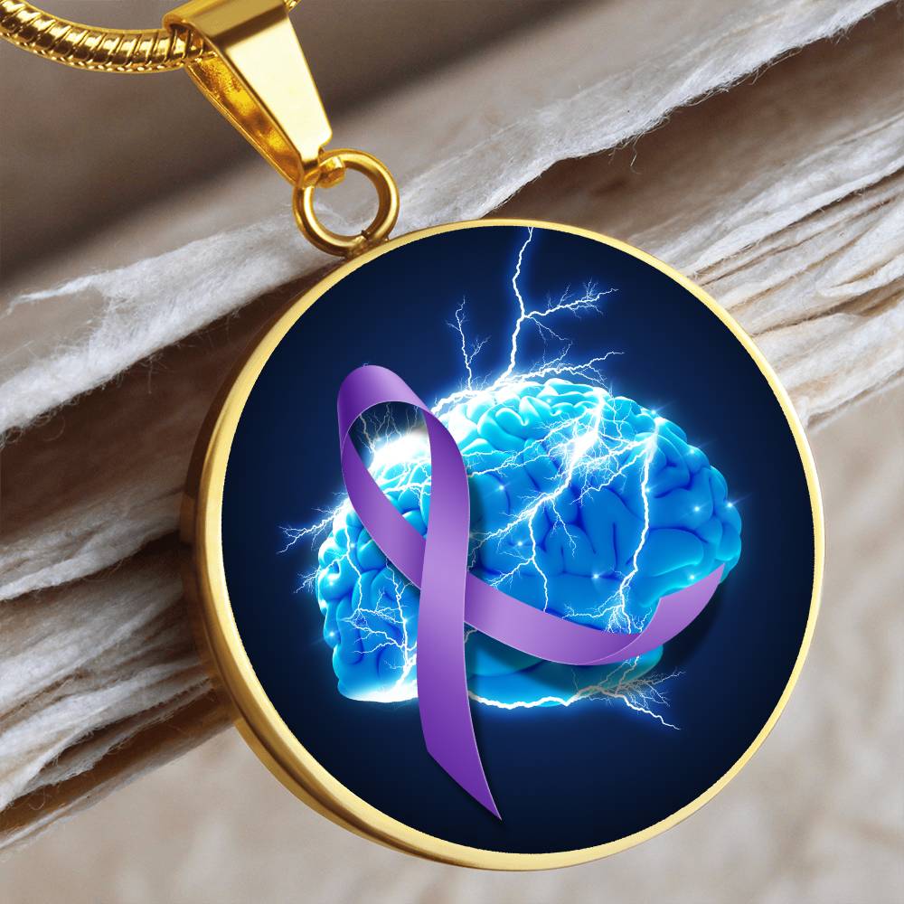 Purple Ribbon Brain Necklace