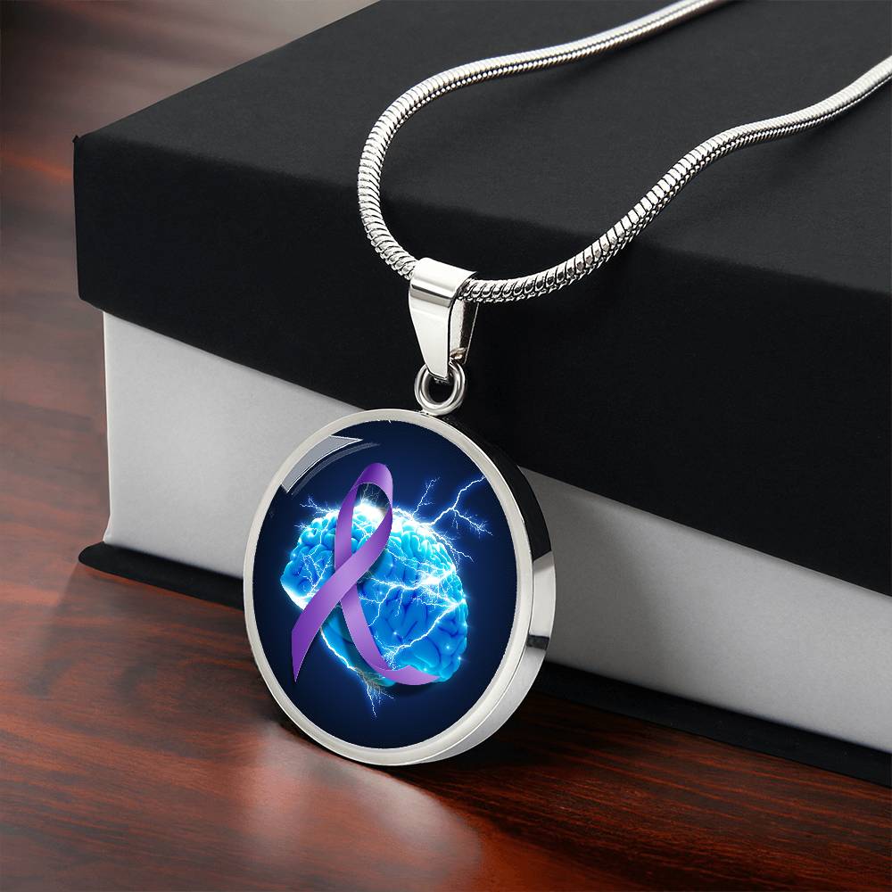 Purple Ribbon Brain Necklace