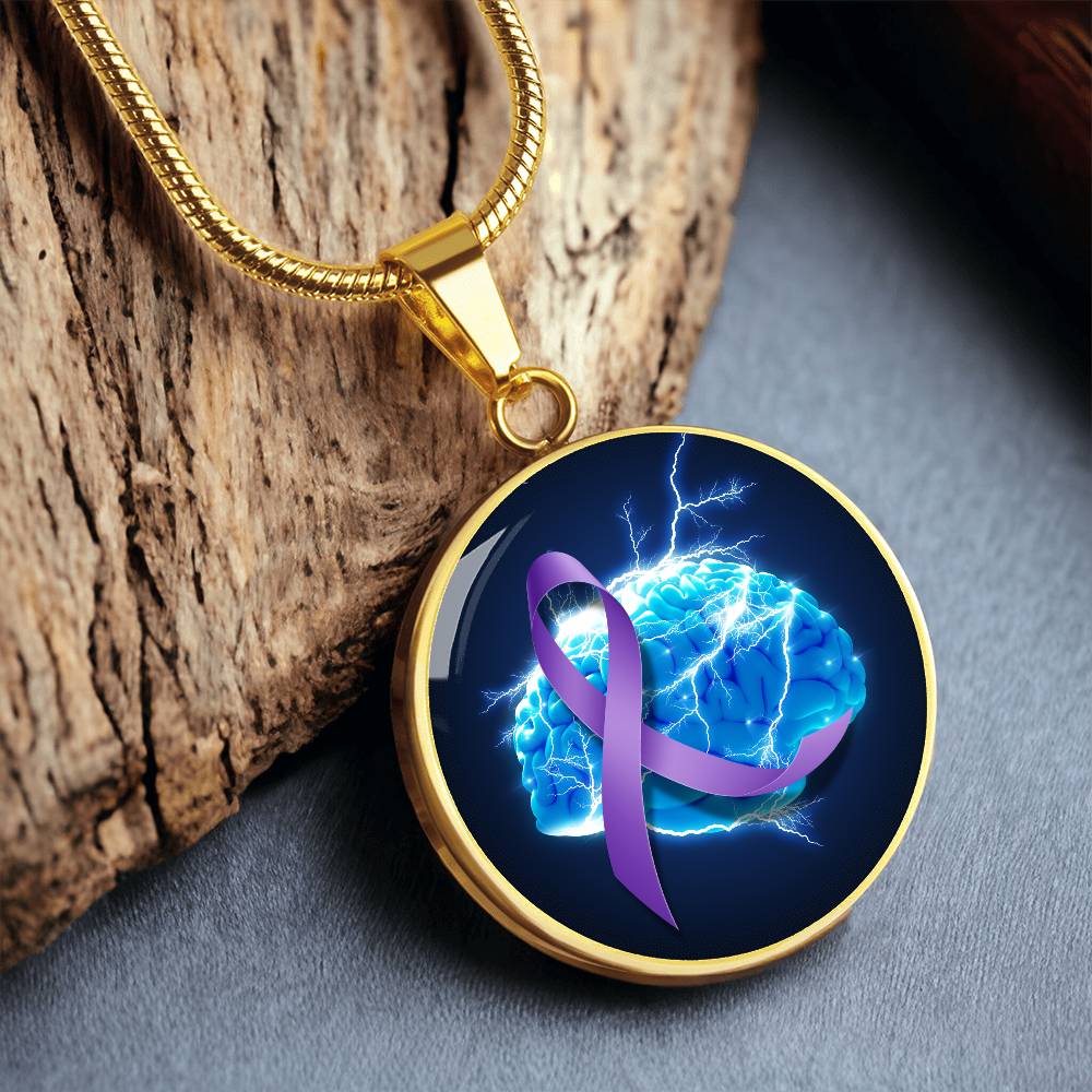 Purple Ribbon Brain Necklace