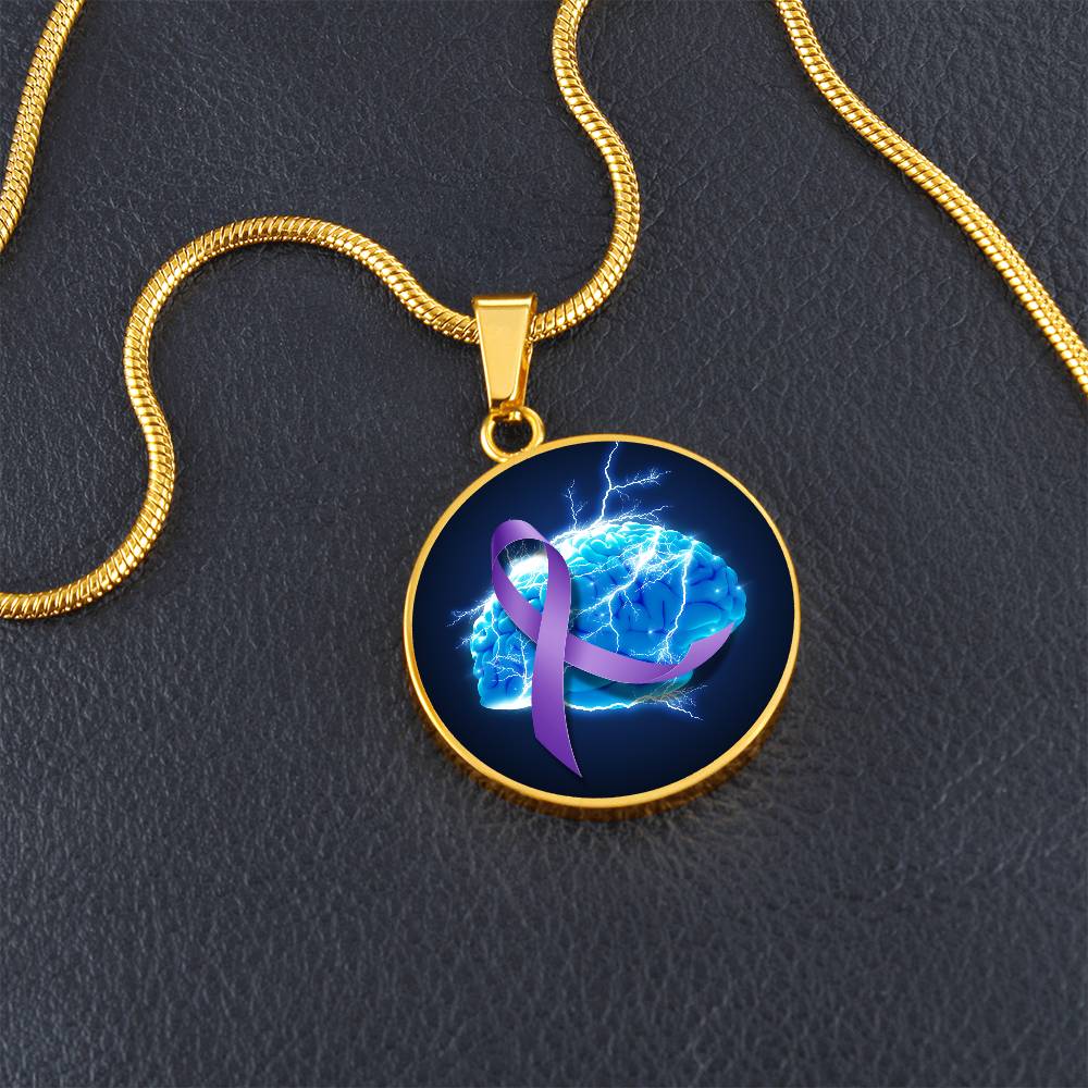 Purple Ribbon Brain Necklace