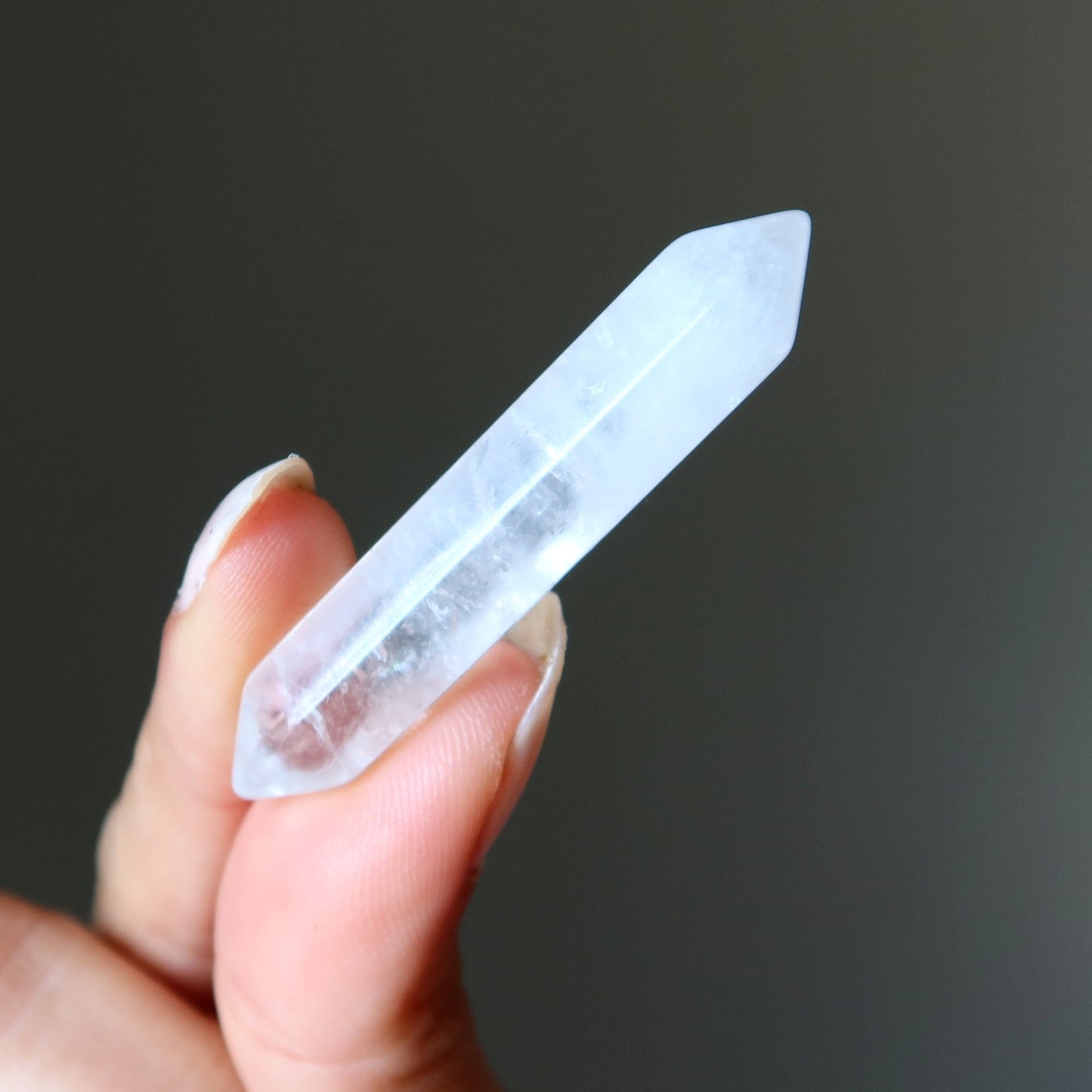 Clear Quartz Crystal Grid Stone Set of 3 Double Terminated Wands