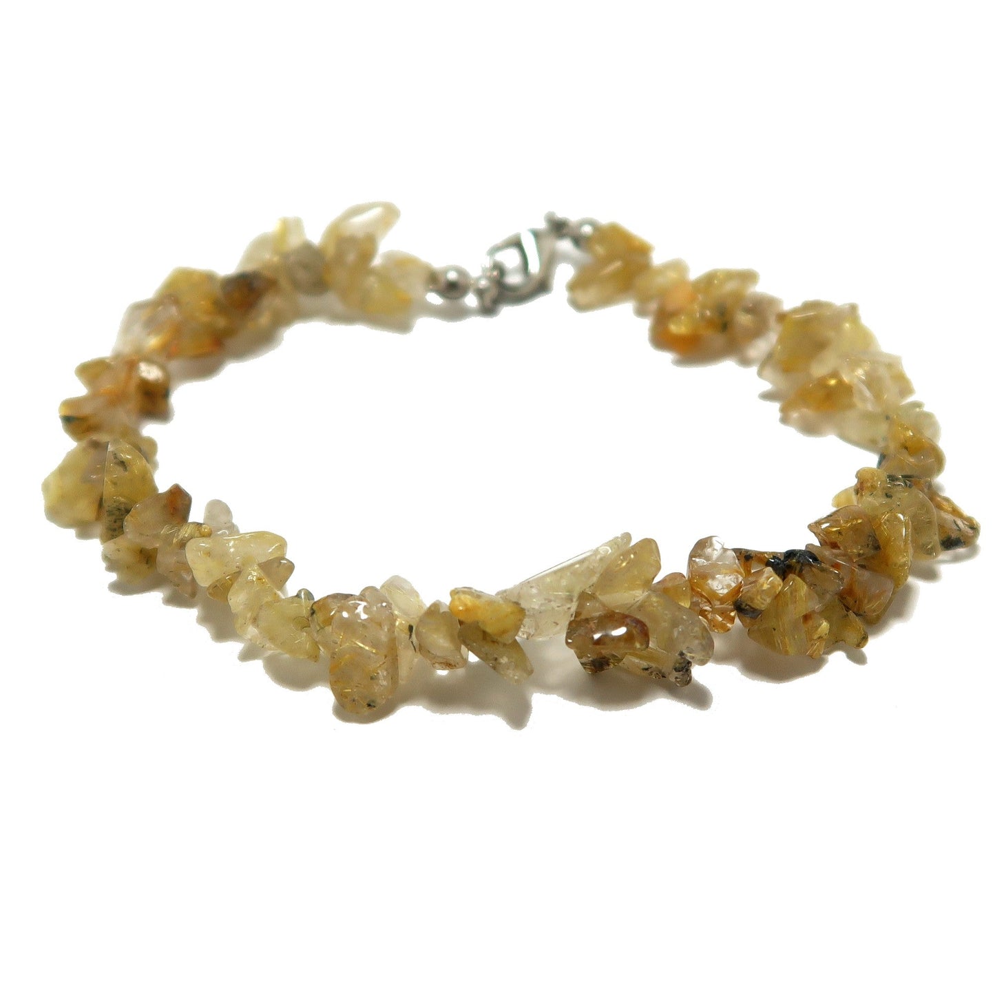 Rutilated Quartz Bracelet Delightful Golden Chip Clasp