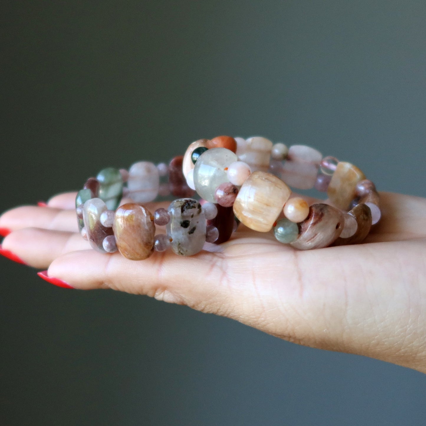Rutilated Quartz Bracelet Colors of Acacia Gemstone