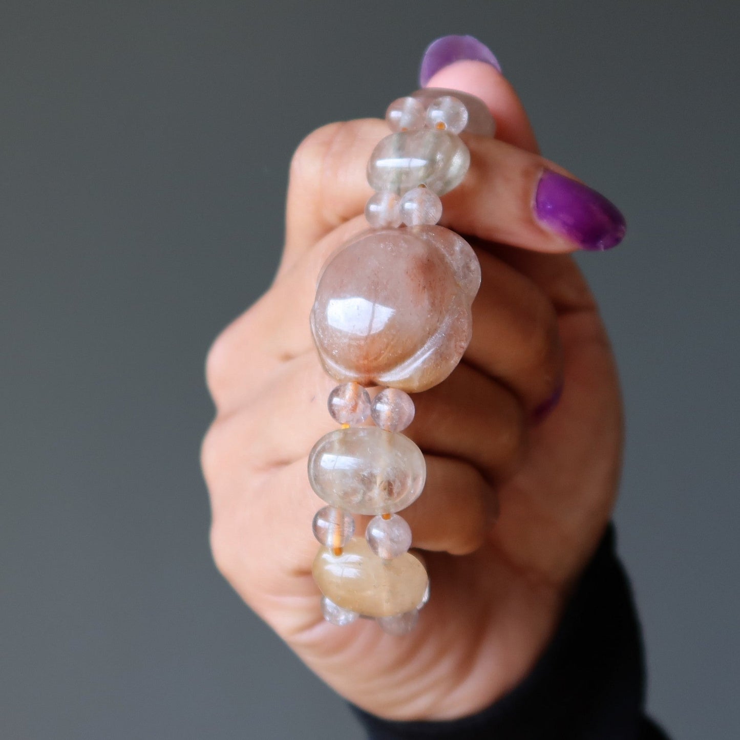 Rutilated Quartz Bracelet Flower and Nectar Crystal