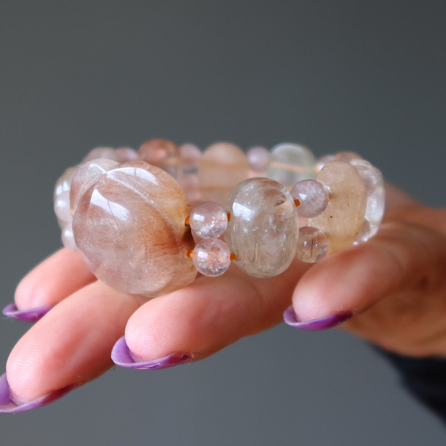Rutilated Quartz Bracelet Flower and Nectar Crystal