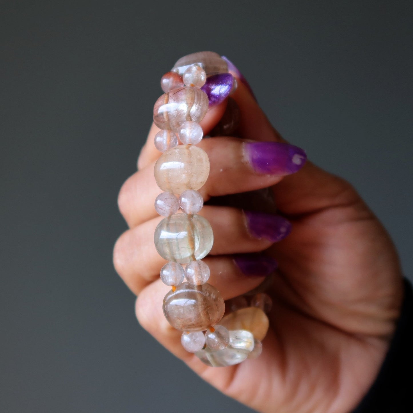 Rutilated Quartz Bracelet Flower and Nectar Crystal