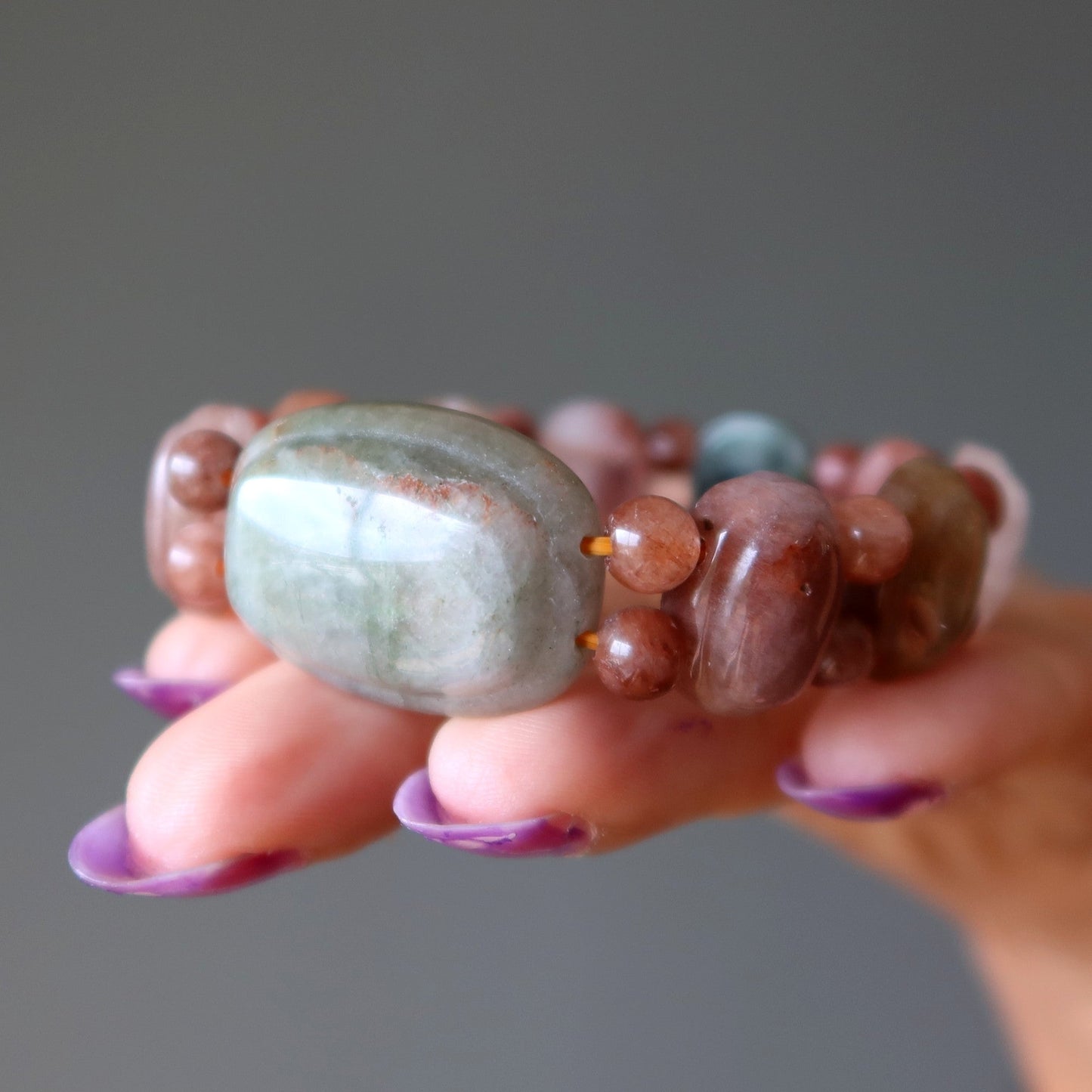 Rutilated Quartz Bracelet Chlorite Christmas Crystal