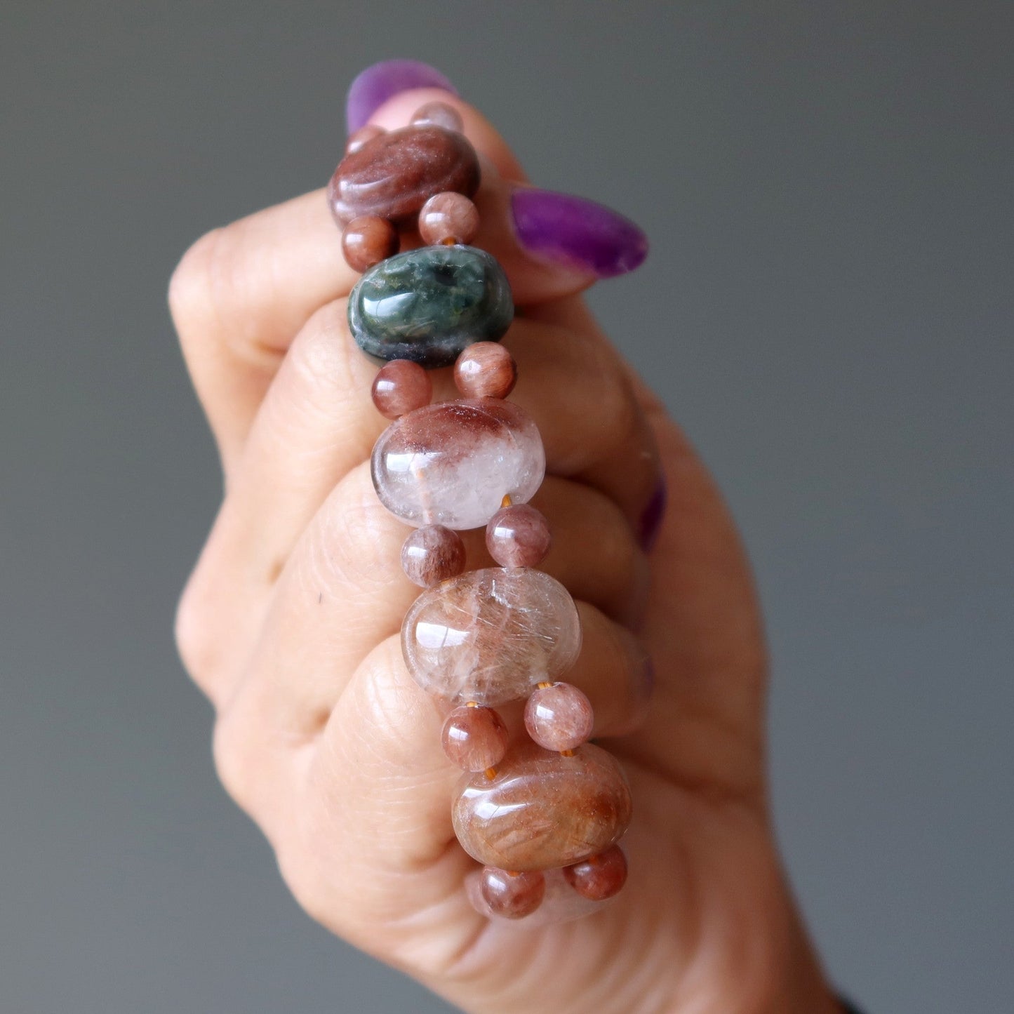 Rutilated Quartz Bracelet Chlorite Christmas Crystal