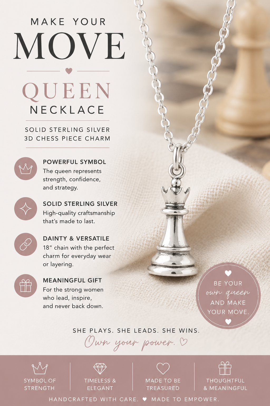 Chess Queen Necklace