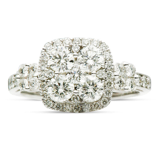 14K White Gold Diamond Ring, 0.57ct