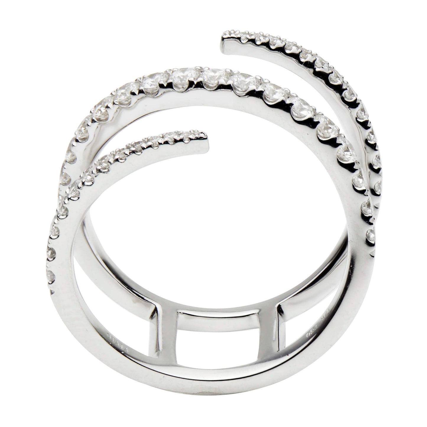14K White Gold Swizzle Ring, 0.56ct