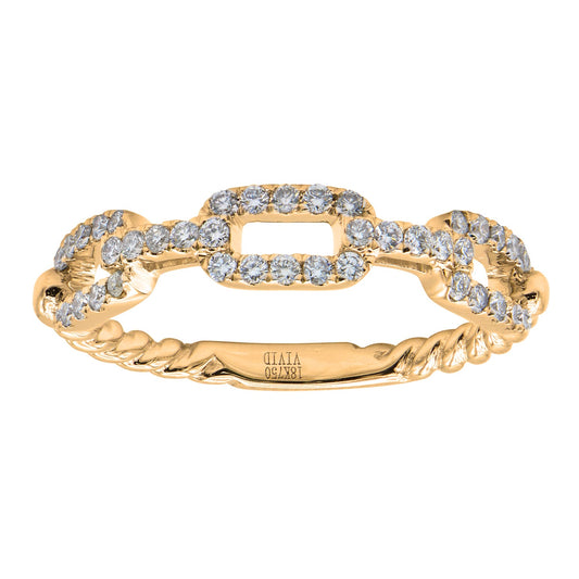 14K Yellow Gold Link Twist Ring, 0.31ct