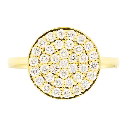 14K Yellow Gold Diamond Circle Ring, 0.63ct