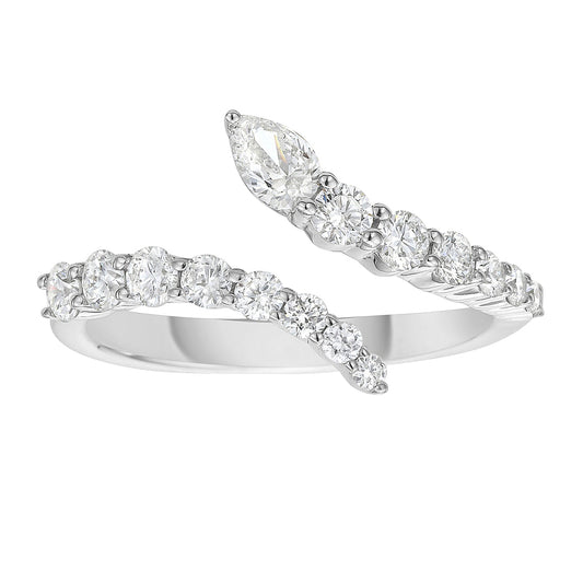 14K White Gold Diamond Ring, 0.73ct