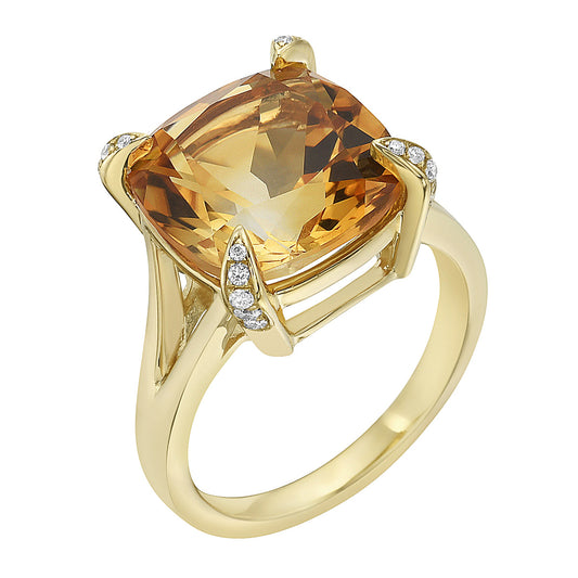14K Yellow Gold Citrine Ring, 6.24ct