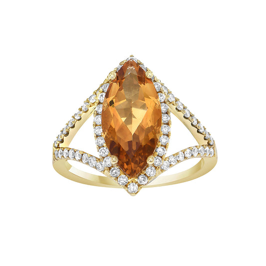 14K Yellow Gold Citrine Ring, 4.54ct