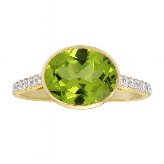 14K Yellow Gold Peridot Ring, 2.99ct