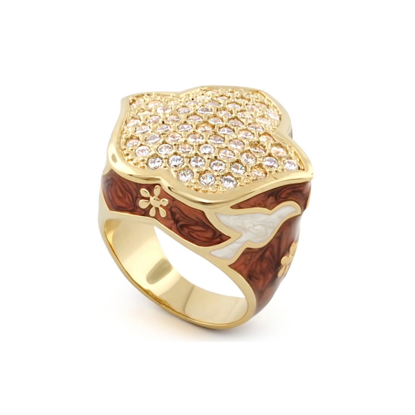 Peace and Dove Cocktail Ring