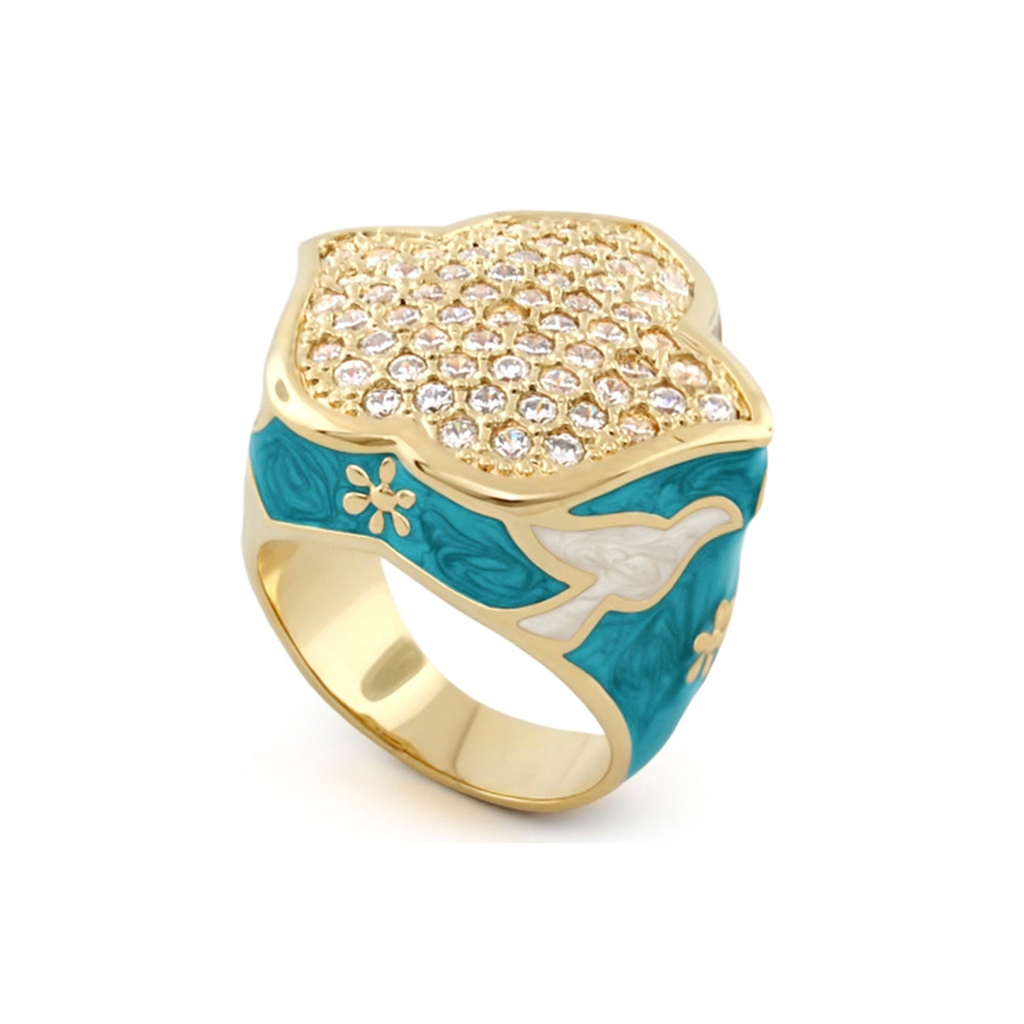 Peace and Dove Cocktail Ring