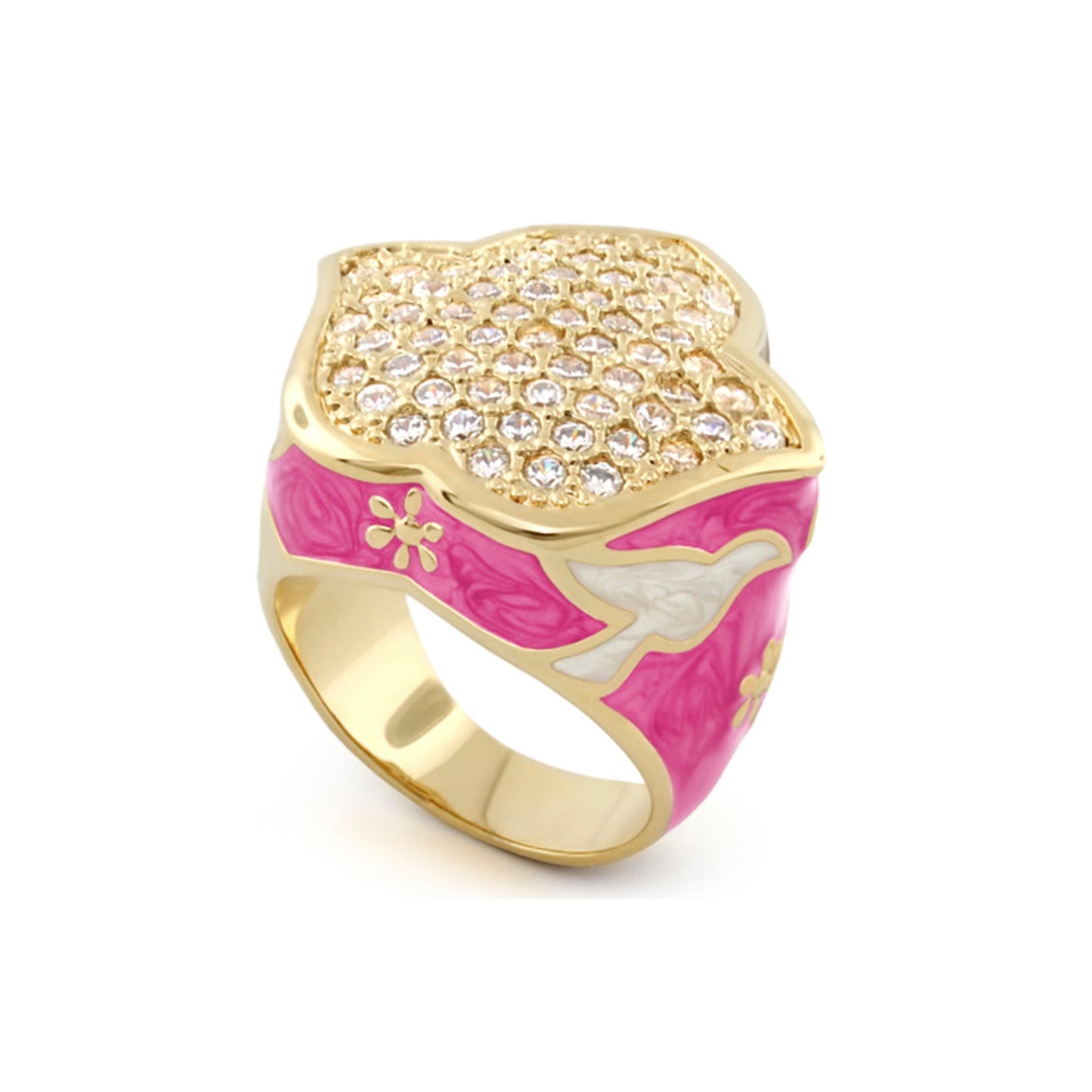 Peace and Dove Cocktail Ring