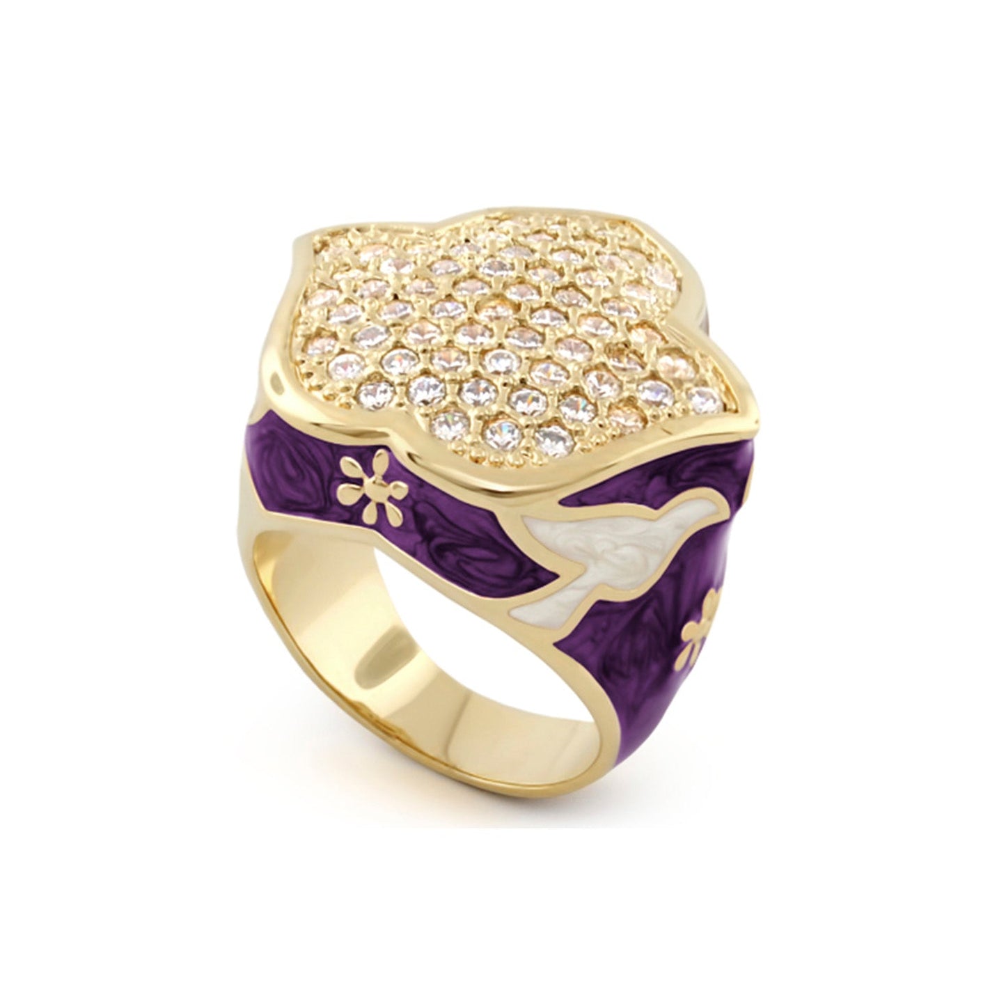 Peace and Dove Cocktail Ring