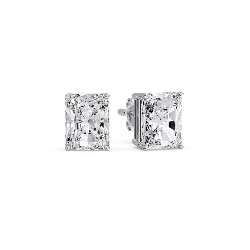 Radiant Diamond Basket Stud Earring