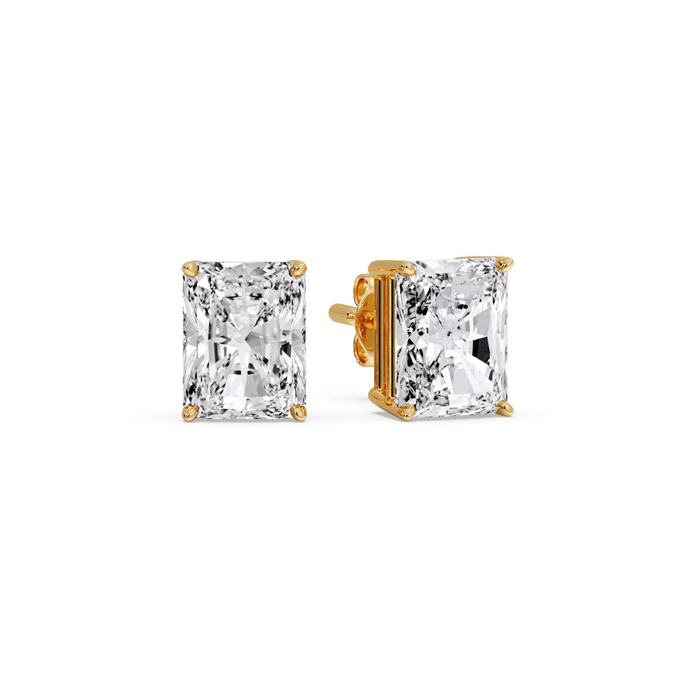 Radiant Diamond Basket Stud Earring