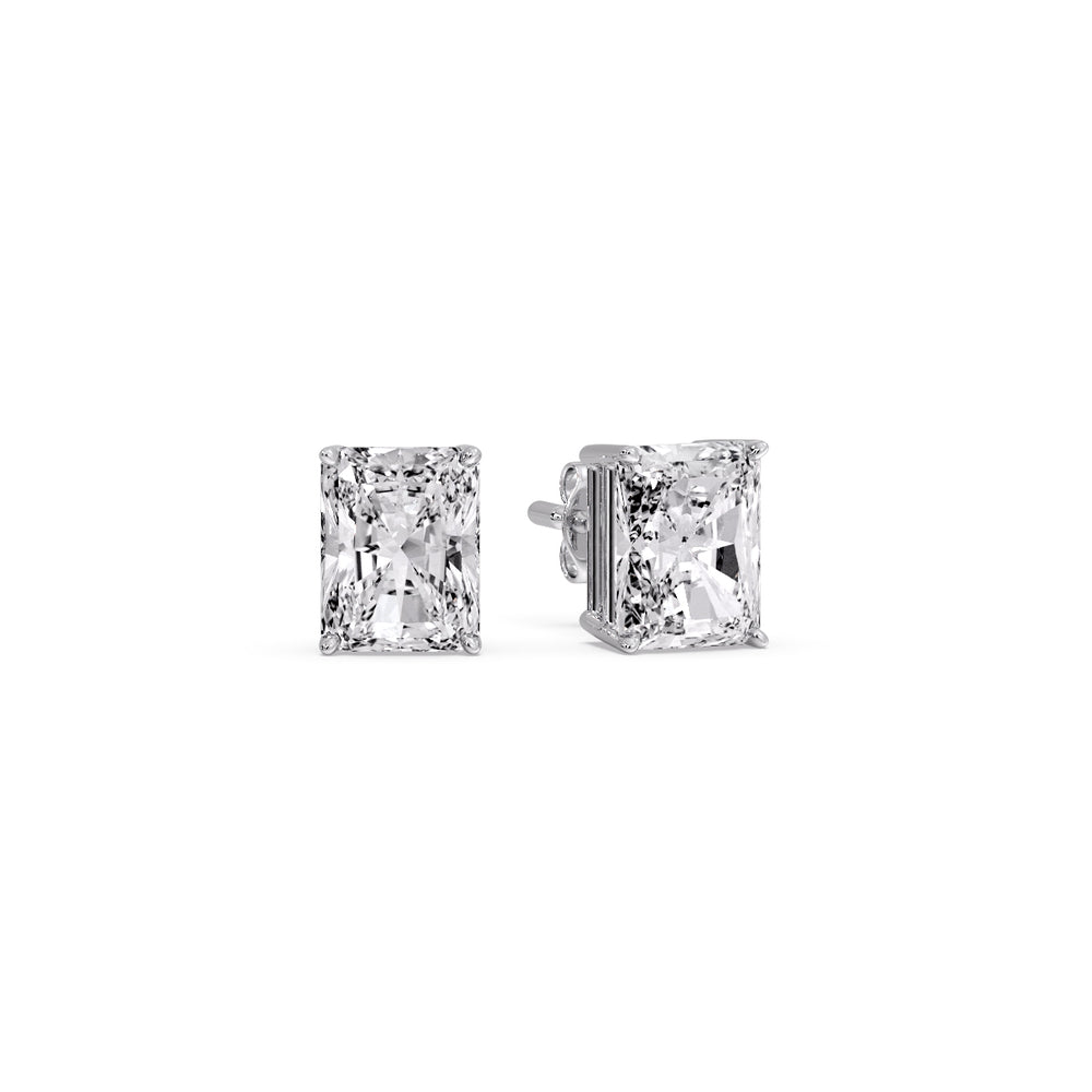 Radiant Diamond Basket Stud Earring