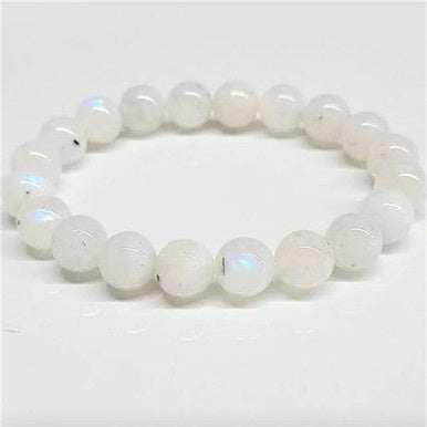 Rainbow Moonstone Round Bead Bracelet - Goddess Energy