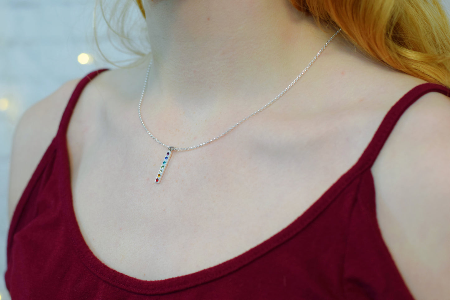 Rainbow Pride 925 Sterling Silver Charm Necklace