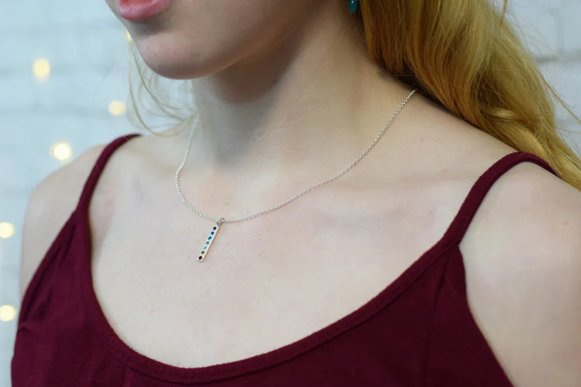 Rainbow Pride 925 Sterling Silver Charm Necklace