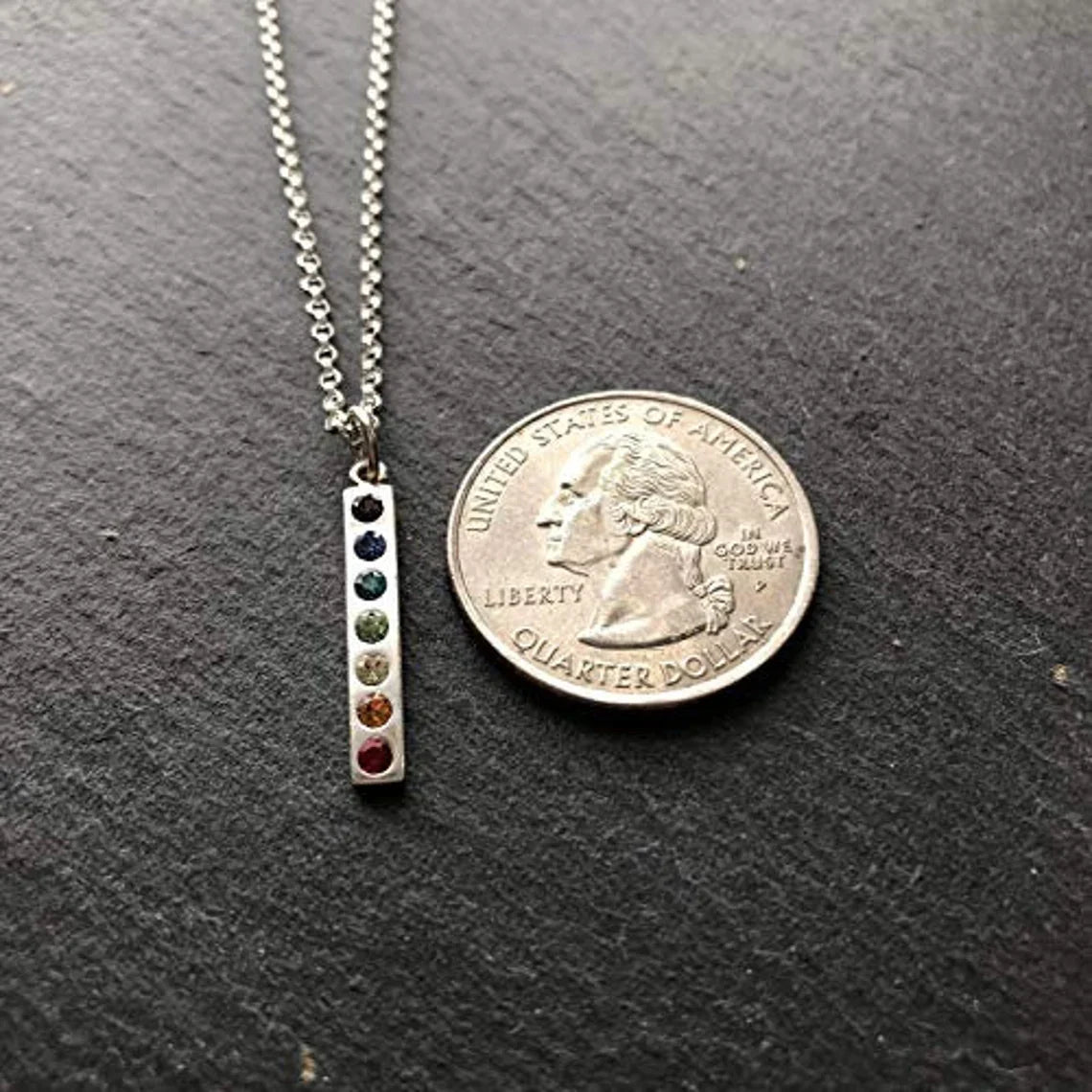Rainbow Pride 925 Sterling Silver Charm Necklace