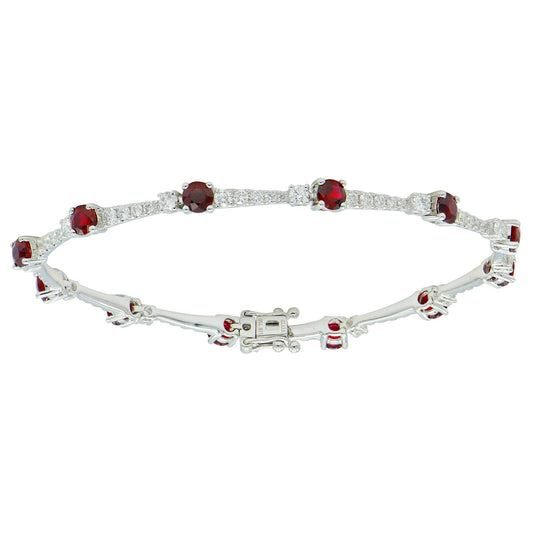 18K White Gold Ruby Diamond Bracelet, 2.77ct