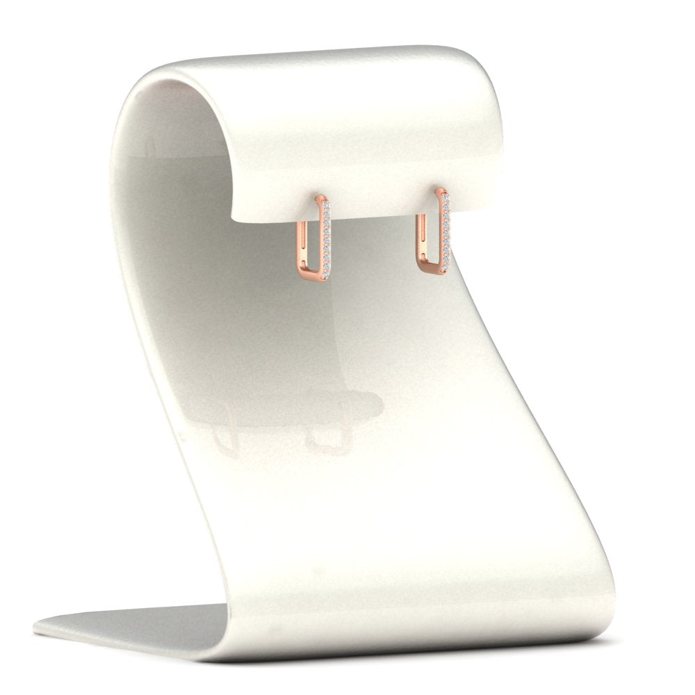 Rectangle Diamond Hoop Earring