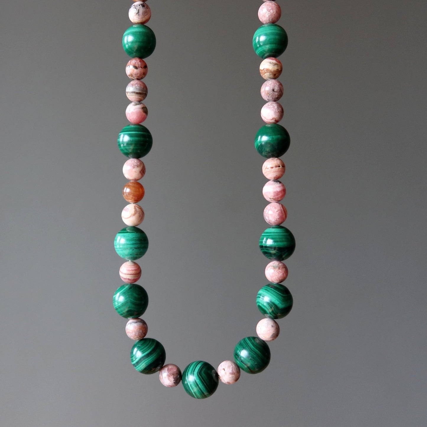 Rhodochrosite Necklace Malachite Pure Love Gems