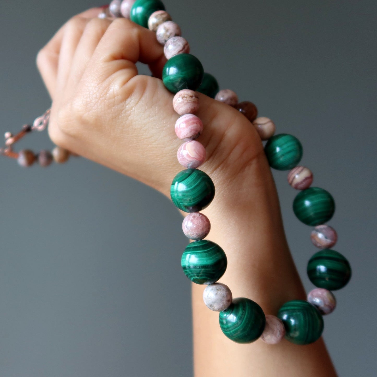 Rhodochrosite Necklace Malachite Pure Love Gems