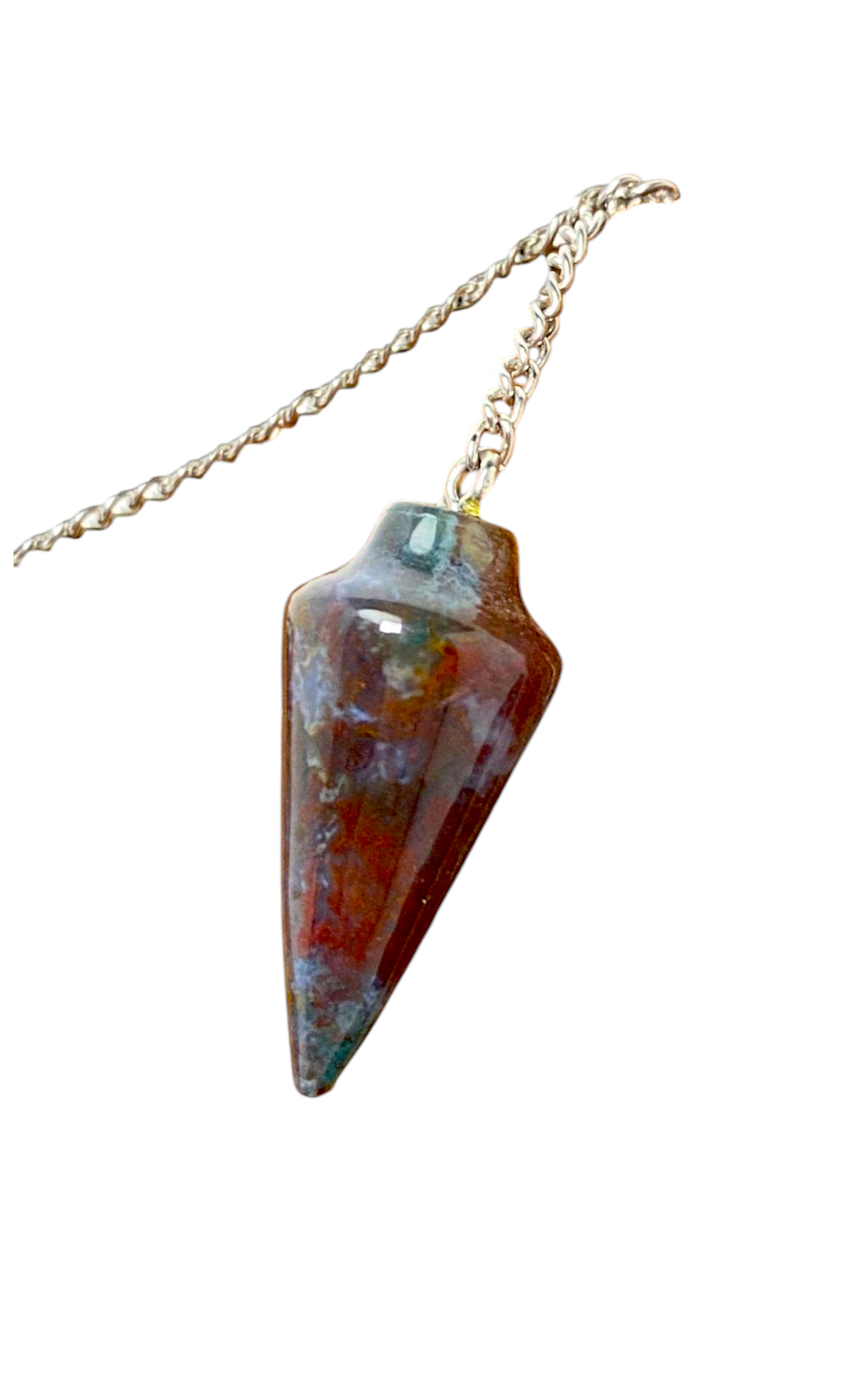 Moss Green Agate Mystical Dowsing Pendulum With Charm: Unlock Your Intuition