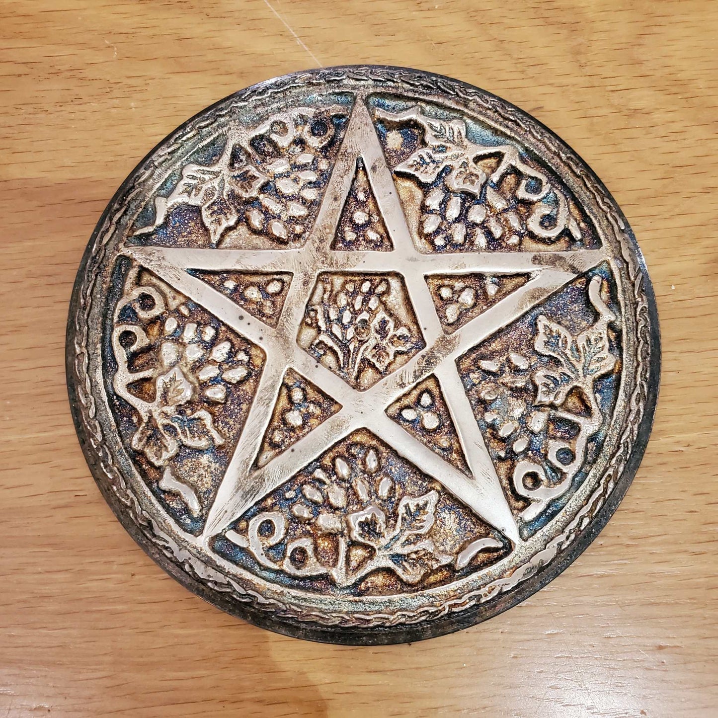 Plated Brass Pentacle Alter Tiles - Large