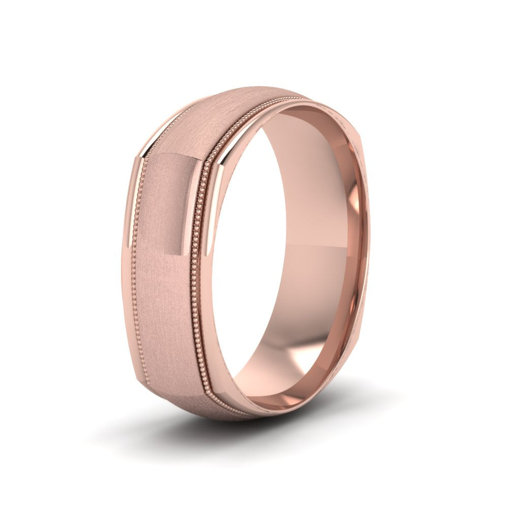 Rose Gold Milgrain Square Band Ring