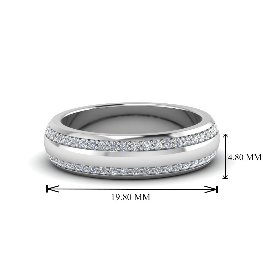 Beveled Edge Matte Eternity Mens Engagement Ring