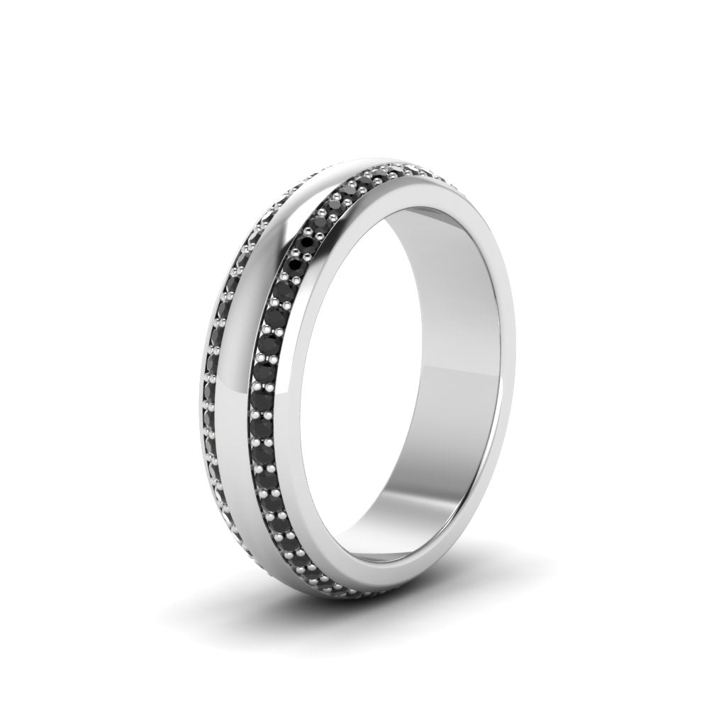 Beveled Edge Matte Eternity Mens Engagement Ring