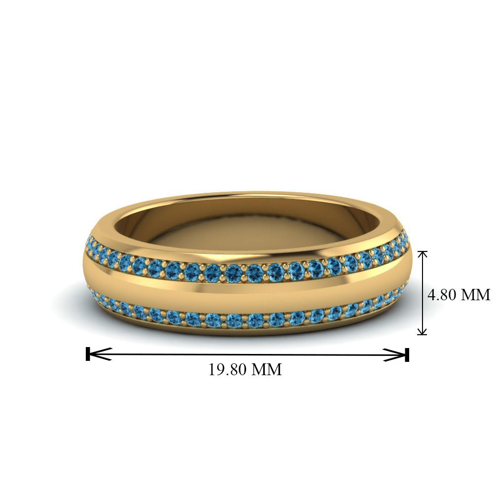 Beveled Edge Matte Eternity Mens Engagement Ring