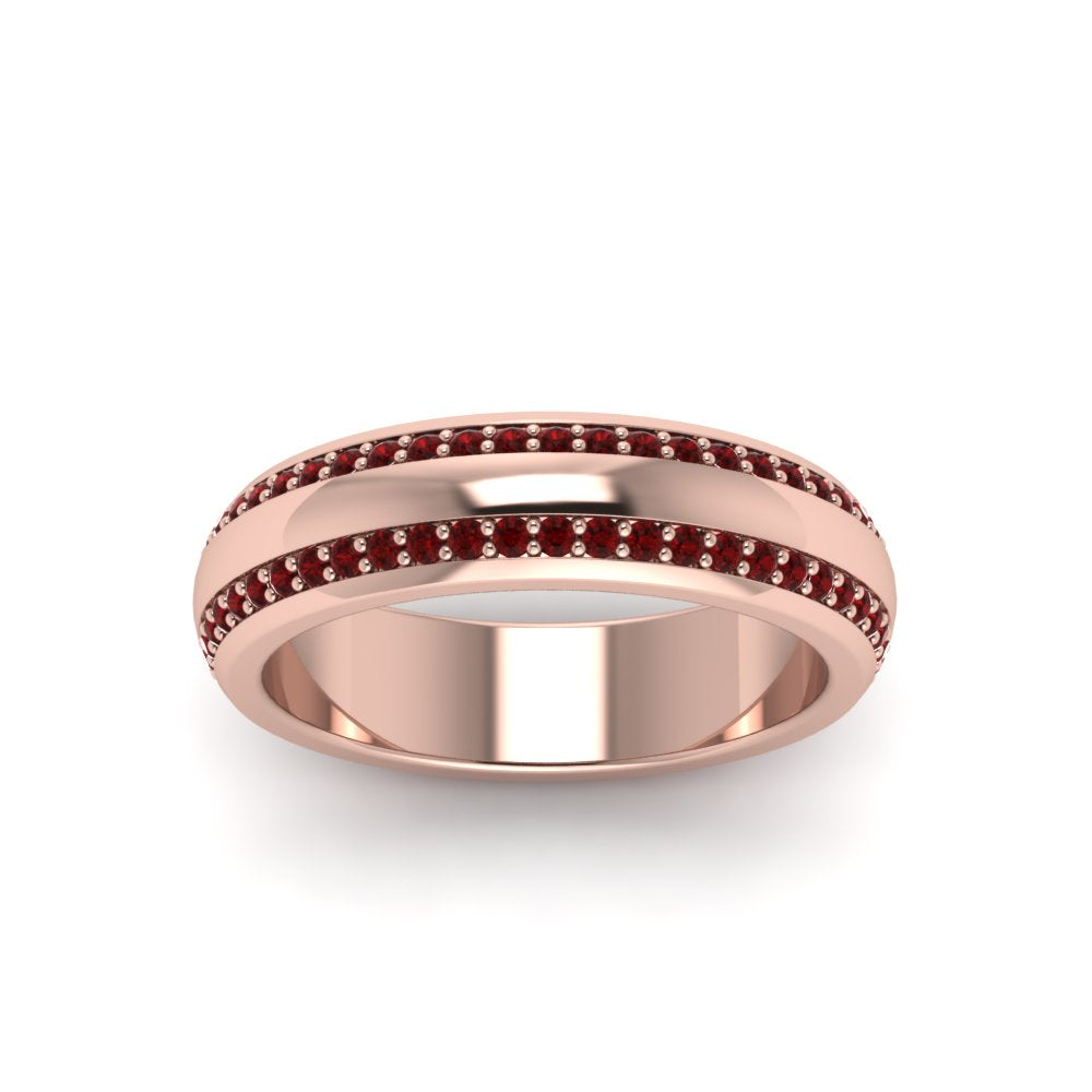 Beveled Edge Matte Eternity Mens Engagement Ring