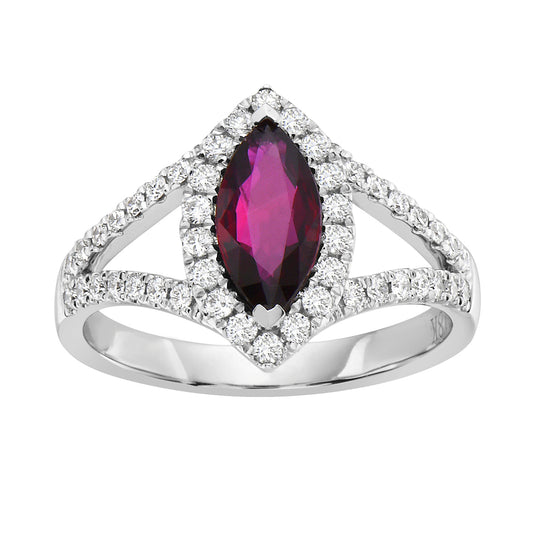 Handmade 18K White Gold Ruby Ring, 1.02ct