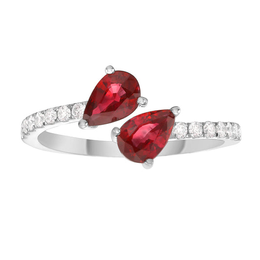 18K White Gold Sapphire Diamond Ring, 0.6ct