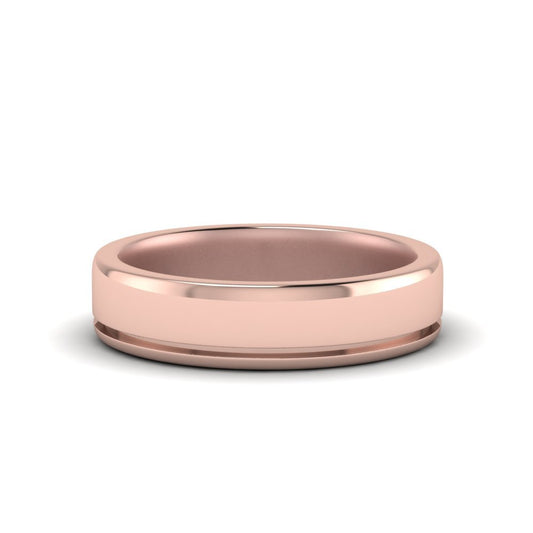 Satin Inlay Wedding Rings