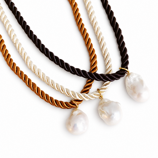 Satin Rope Baroque Pearl Necklace