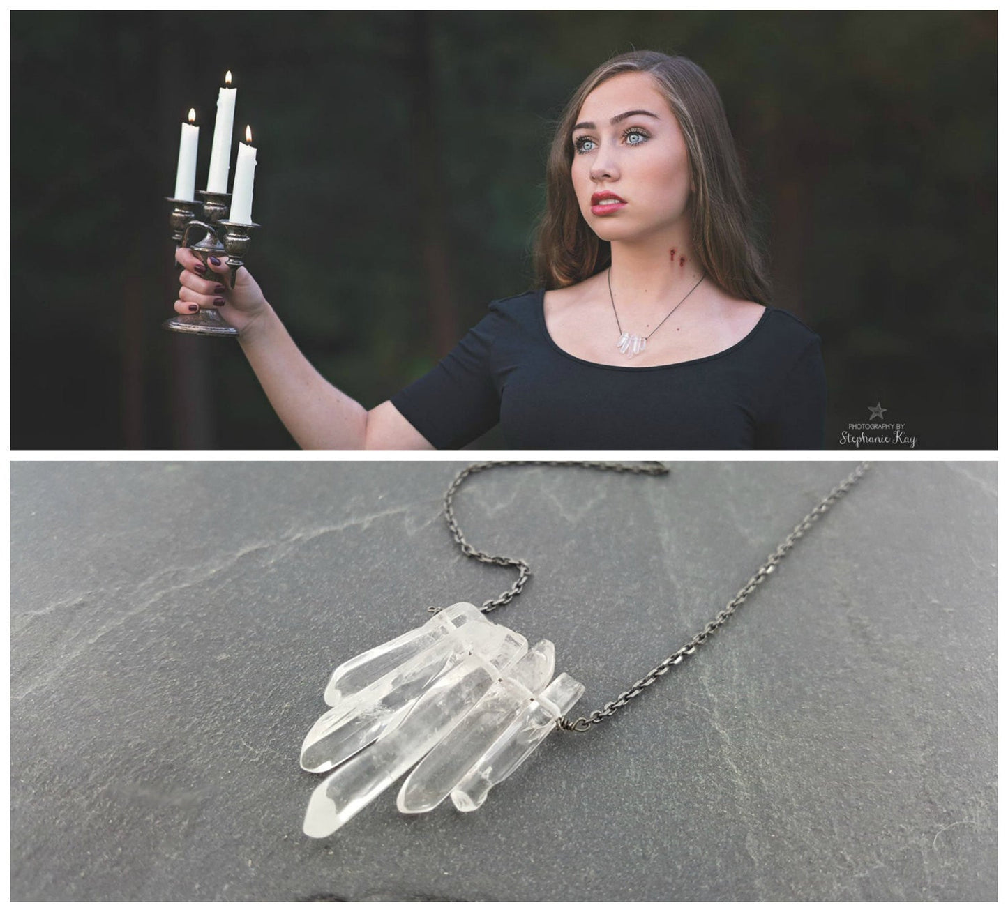 Quartz Dagger Necklace - As Seen on The Vampire Diaries Necklace