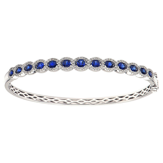 18K White Gold Blue Sapphire Bracelet, 1.55ct